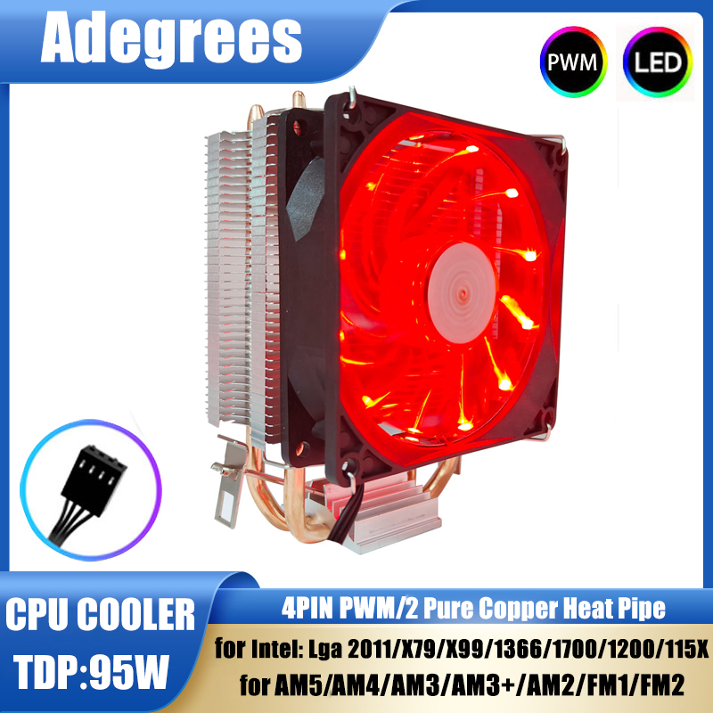 Cpu Heatsink - 2 heat-pipes cpu cooler torre 3pin/4pin