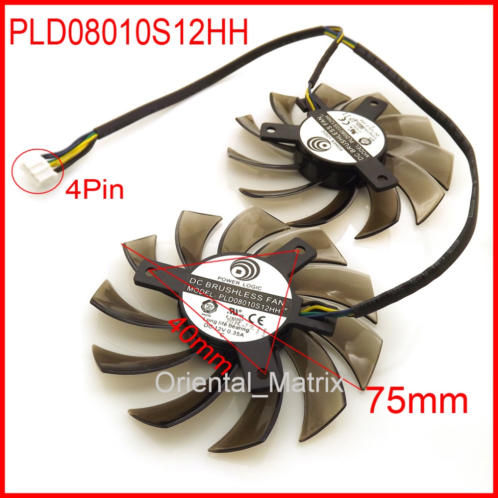 Cpu Heatsink - Frete Grátis 2 pçs/lote PLD08010S12HH 75mm